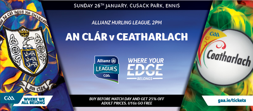 2020 Allianz Hurling League Division 1 Group B – Clare 1-27 Carlow 0-14
